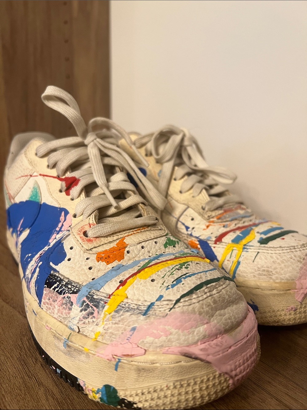 Nike Men's Paint-Splatter Air Beige with Multicolor Accents - Picture 7 of 8